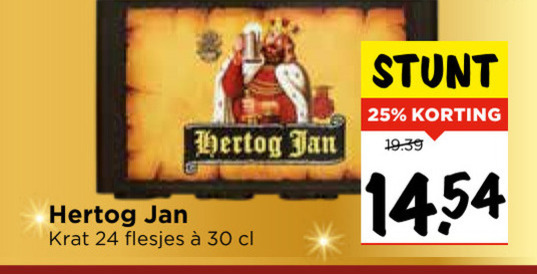 Hertog Jan   krat bier folder aanbieding bij  Vomar - details