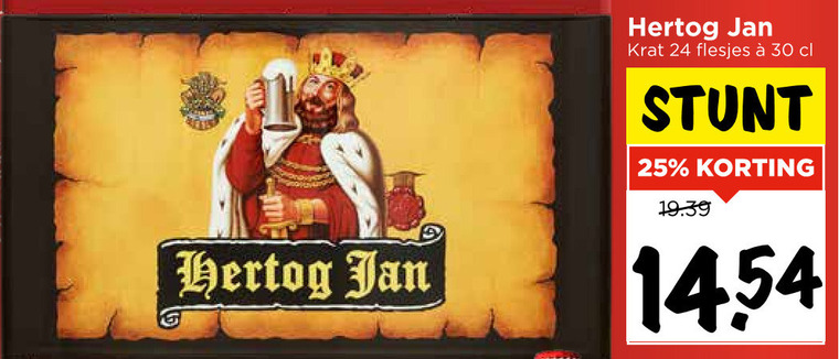 Hertog Jan   krat bier folder aanbieding bij  Vomar - details