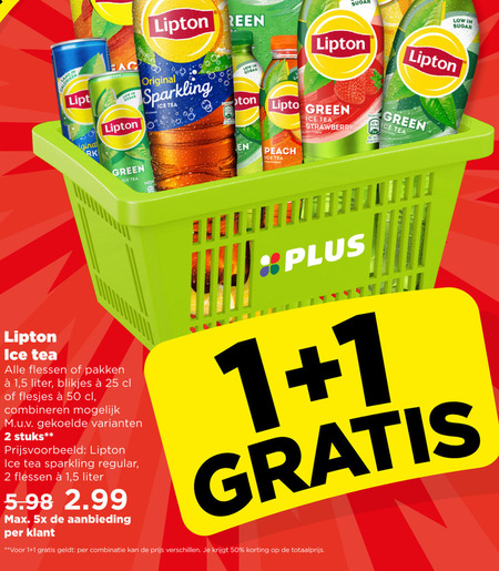 Lipton   ice tea folder aanbieding bij  Plus - details