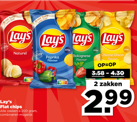 Lays   chips folder aanbieding bij  Plus - details