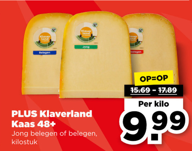 Klaverland   kaas folder aanbieding bij  Plus - details