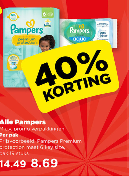 Pampers   luiers, luierbroekjes folder aanbieding bij  Plus - details