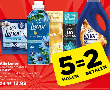 Lenor   wasmiddel, wasverzachter folder aanbieding bij  Plus - details