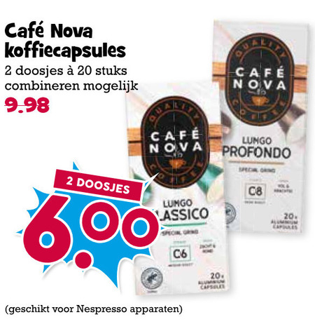 Cafe Nova   koffiecups folder aanbieding bij  Boons Markt - details