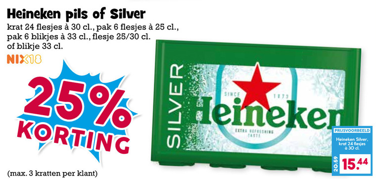 Heineken   blikje bier, krat bier folder aanbieding bij  Boons Markt - details