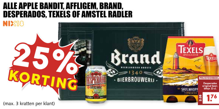 Desperados   speciaalbier, krat bier folder aanbieding bij  MCD Supermarkt Basis - details