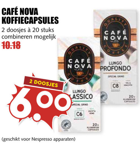 Cafe Nova   koffiecups folder aanbieding bij  MCD Supermarkt Basis - details