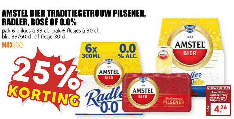 Amstel   radler bier, blikje bier folder aanbieding bij  MCD Supermarkt Basis - details