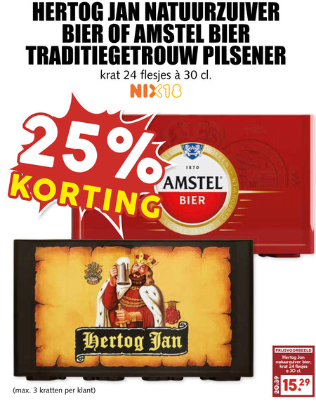 Amstel   krat bier folder aanbieding bij  MCD Supermarkt Basis - details