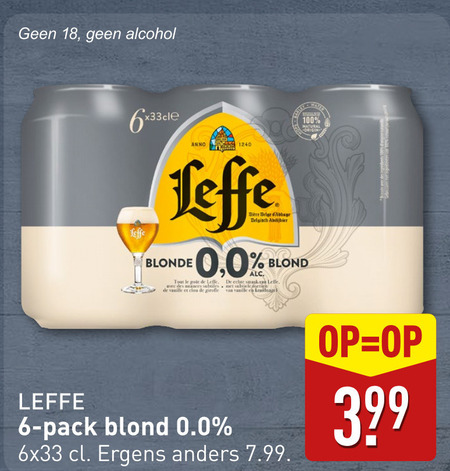 Leffe   alcoholvrij bier folder aanbieding bij  Aldi - details