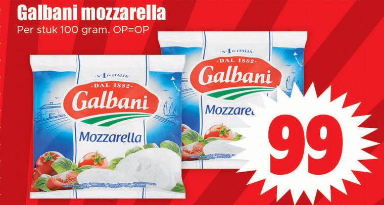 Galbani   mozzarella folder aanbieding bij  Dirk - details