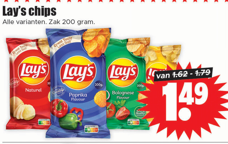 Lays   chips folder aanbieding bij  Dirk - details