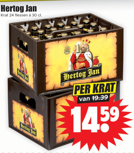 Hertog Jan   krat bier folder aanbieding bij  Dirk - details