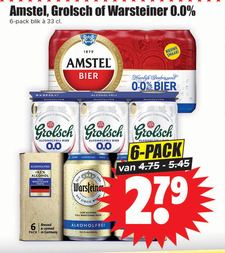 Grolsch   alcoholvrij bier folder aanbieding bij  Dirk - details