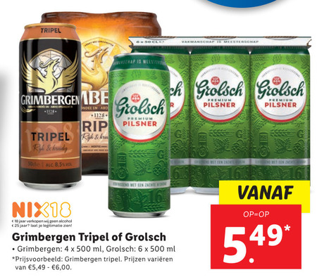 Grimbergen   speciaalbier, blikje bier folder aanbieding bij  Lidl - details