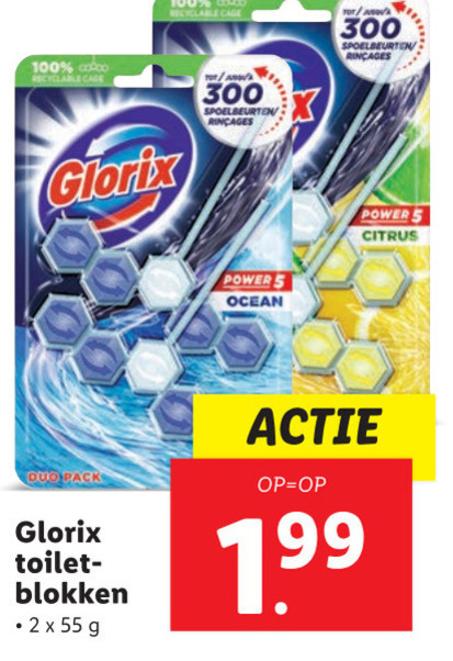 Glorix   toiletblok folder aanbieding bij  Lidl - details