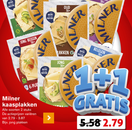 Milner   kaasplakken folder aanbieding bij  Hoogvliet - details