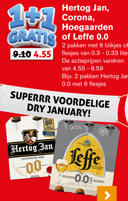 Hertog Jan   alcoholvrij bier folder aanbieding bij  Hoogvliet - details