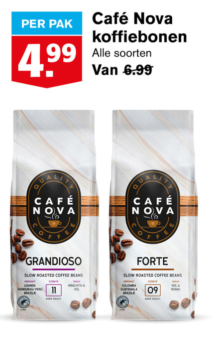 Cafe Nova   koffiebonen folder aanbieding bij  Hoogvliet - details