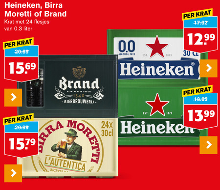 Heineken 0.0   krat bier folder aanbieding bij  Hoogvliet - details