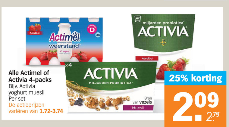 Danone Activia   vruchtenyoghurt folder aanbieding bij  Albert Heijn - details