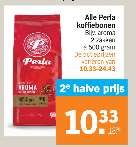 Perla   koffiebonen folder aanbieding bij  Albert Heijn - details