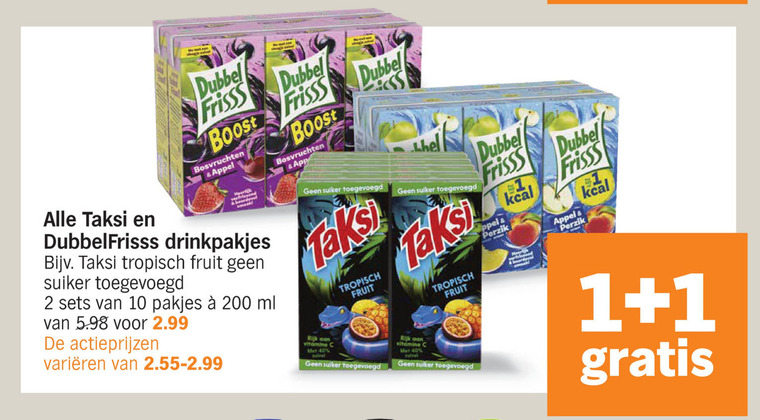 Taksi   fruitdrank folder aanbieding bij  Albert Heijn - details