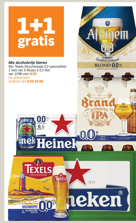 Heineken 0.0   krat bier, alcoholvrij bier folder aanbieding bij  Albert Heijn - details