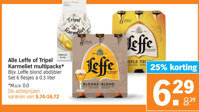 Karmeliet   blikje bier, krat bier folder aanbieding bij  Albert Heijn - details