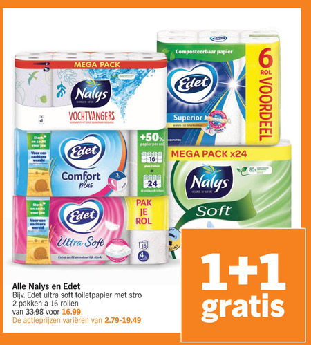 Edet   keukenpapier, toiletpapier folder aanbieding bij  Albert Heijn - details