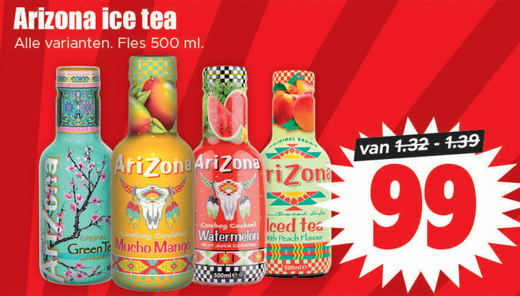 Arizona   ice tea folder aanbieding bij  Dirk - details