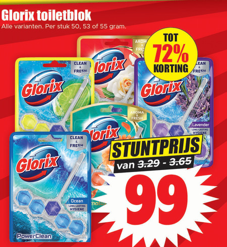 Glorix   toiletblok folder aanbieding bij  Dirk - details