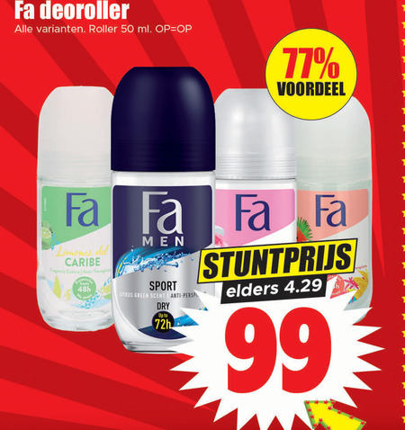 Fa   deodorant folder aanbieding bij  Dirk - details