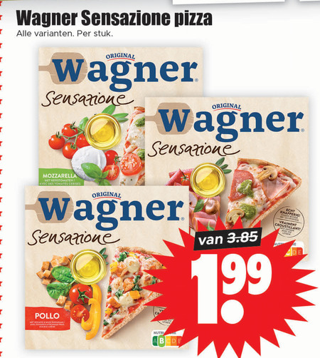 Wagner   diepvriespizza folder aanbieding bij  Dirk - details