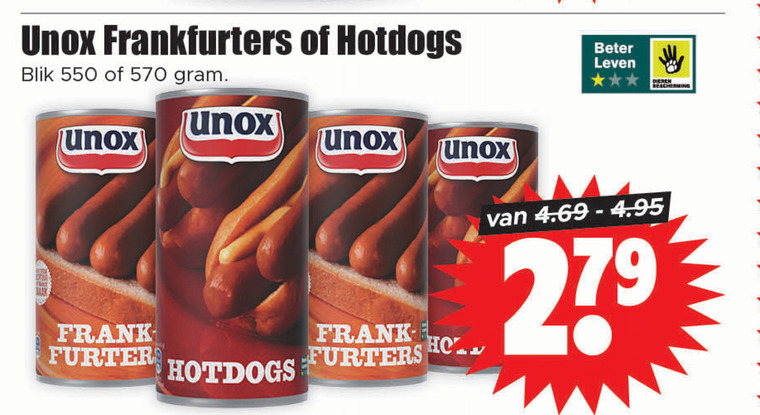 Unox   knakworst folder aanbieding bij  Dirk - details