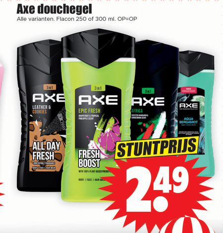 Axe   douchegel folder aanbieding bij  Dirk - details