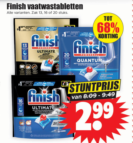 Finish   vaatwasmiddel folder aanbieding bij  Dirk - details