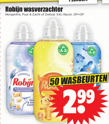 Robijn   wasverzachter folder aanbieding bij  Dirk - details