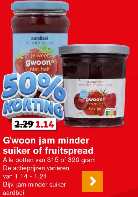 Gwoon   jam folder aanbieding bij  Hoogvliet - details