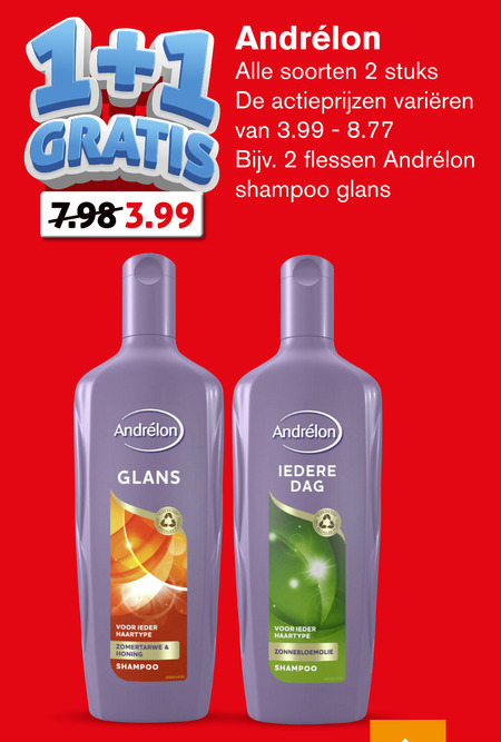 Andrelon   shampoo, conditioner folder aanbieding bij  Hoogvliet - details