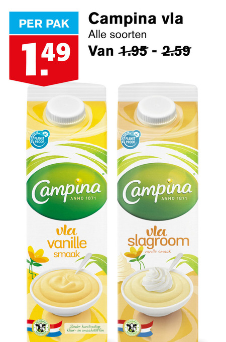 Campina   vla folder aanbieding bij  Hoogvliet - details