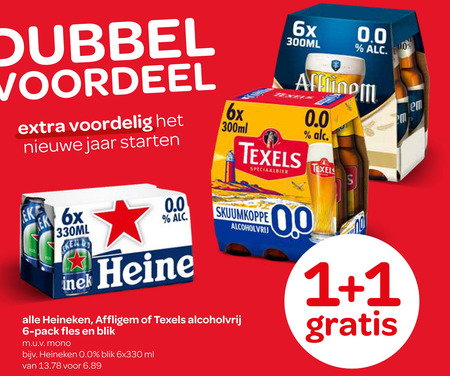 Heineken 0.0   alcoholvrij bier, blikje bier folder aanbieding bij  Spar - details