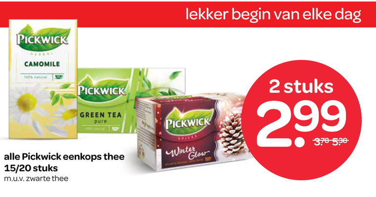 Pickwick   thee folder aanbieding bij  Spar - details