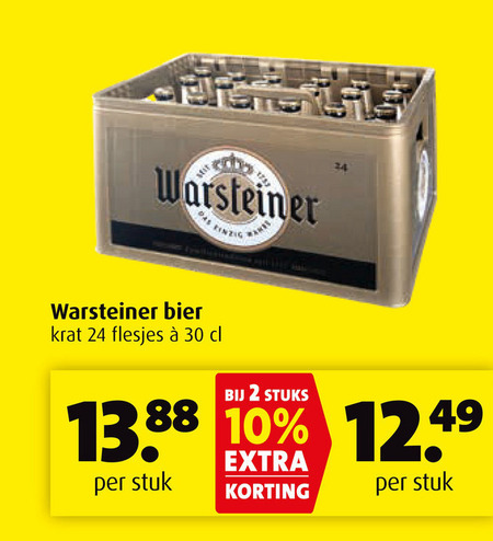 Warsteiner   krat bier folder aanbieding bij  Boni - details