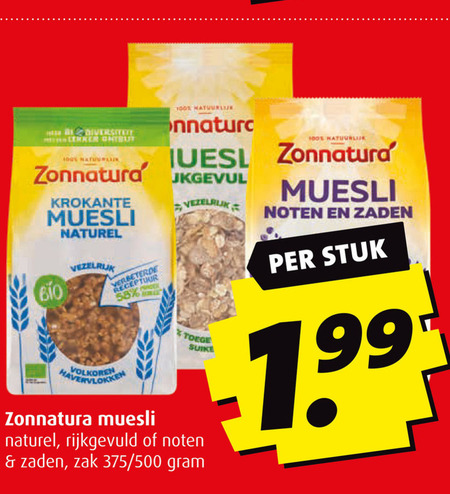 Zonnatura   muesli folder aanbieding bij  Boni - details