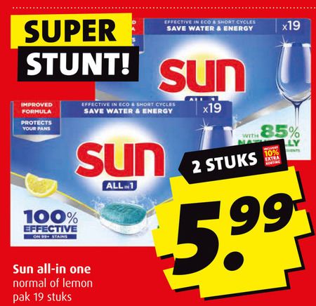 Sun   vaatwasmiddel folder aanbieding bij  Boni - details