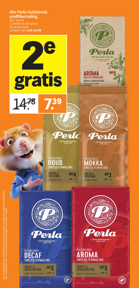 Perla   koffie folder aanbieding bij  Albert Heijn - details