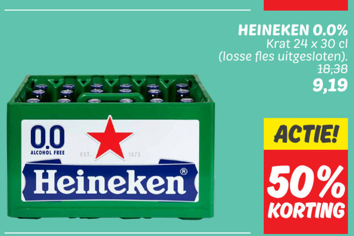 Heineken 0.0   krat bier folder aanbieding bij  Dekamarkt - details