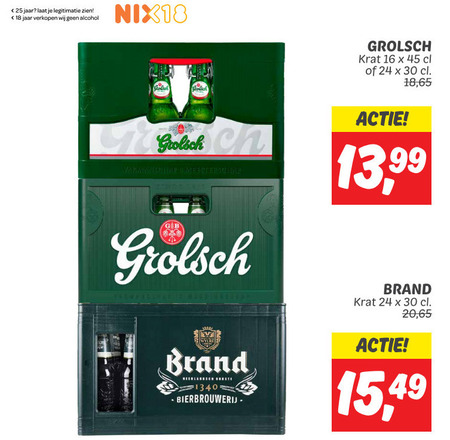 Brand   krat bier folder aanbieding bij  Dekamarkt - details