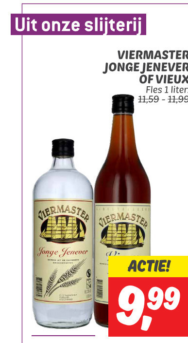 Viermaster   jenever, vieux folder aanbieding bij  Dekamarkt - details